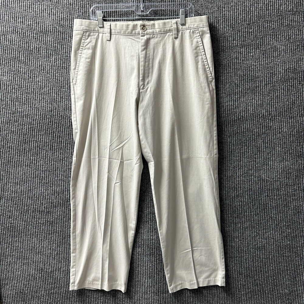 Dockers Mens Dress Pants Actual‎ Size W36 Ivory Classic Fit Flat Front Mid Rise